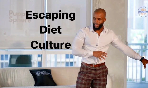 Daniel Triche presenting a talk titled Escaping Diet Culture